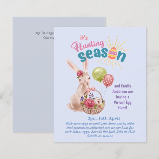 Virtual Oaster Egg Hunt! Einladungen für Video-Cha (Vorne/Hinten)