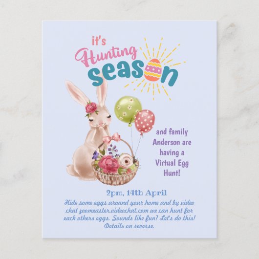 Virtual Oaster Egg Hunt! Einladungen für Video-Cha (Vorderseite)
