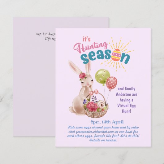 Virtual Oaster Egg Hunt! Einladungen für Video-Cha (Vorne/Hinten)