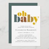 Virtual Oh Baby Boy Dusche Einladung (Vorne/Hinten)