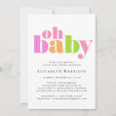 Virtual Oh Baby Girl Dusche Rosa Einladung (Vorderseite)