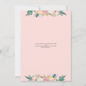 Virtual Online Baby Dusche Rose Gold Pink Blütenbr Einladung (Rückseite)