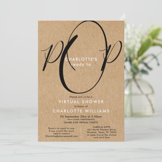 Virtual Online-Ferndusche per Mail Einladung (Stehend Vorderseite)