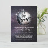 Virtual Over the Moon Baby Shower Einladung (Stehend Vorderseite)