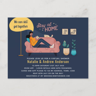 Virtual Party Baby Brautparty Geburtstag Grad. Postkarte