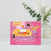 Virtual Party Baby Brautparty Geburtstag Grad. Postkarte (Stehend Vorderseite)