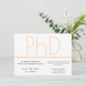 Virtual PhD-Grad White Cream Gray Abschluss Einladung (Stehend Vorderseite)