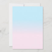 Virtual Pink Blue Gender Reveal 2020 Facemask Einladung (Rückseite)