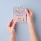 Virtual Pink Blue Llama Watercolor Gender Reveve I Flyer (Gruppe)