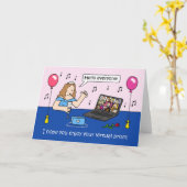 Virtual Prom Night Covid 19 Cartoon Karte (Gelbe Blume)