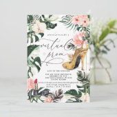 Virtual Prom-Party | Exotic Tropical Monstera Einladung (Stehend Vorderseite)