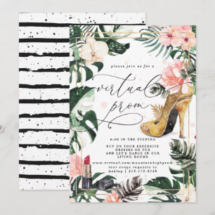 Virtual Prom-Party Exotic Tropical Monstera Einladung
