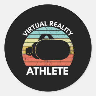 Virtual Reality Athlet Lustiger Vr Gamer Spruch  Runder Aufkleber