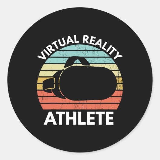 Virtual Reality Athlet Lustiger Vr Gamer Spruch  Runder Aufkleber (Vorderseite)
