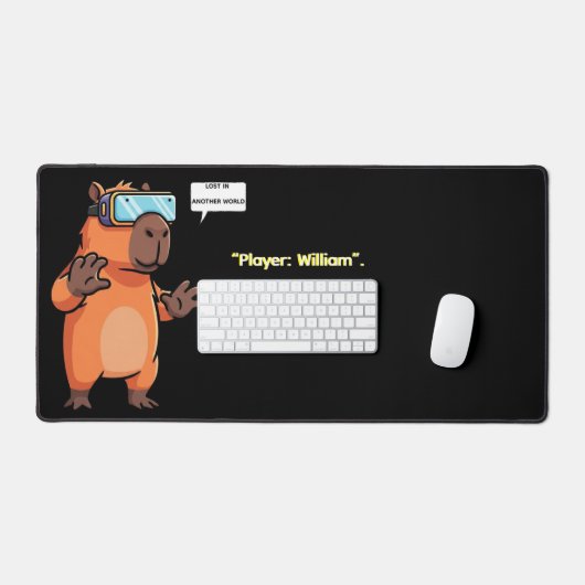 "Virtual Reality Capybara Gamer" Schreibtischunterlage (Tastatur & Maus)