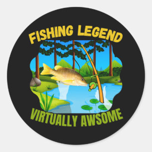 Virtual Reality Fishing Awsome Gaming Fish Legende Runder Aufkleber