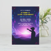 Virtual Reality Gamer Party VR Geburtstag Einladung (Stehend Vorderseite)