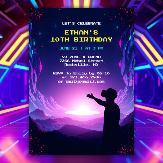 Virtual Reality Gamer Party VR Geburtstag Einladung