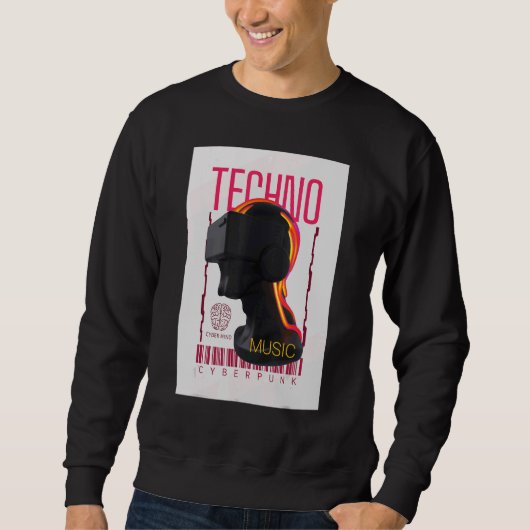 Virtual Reality Gaming Techno Cyberpunk Music Sweatshirt (Vorderseite)