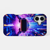 Virtual-Reality-Gaming-Umgebung iPhone 16 Hülle (Rückseite (Horizontal))
