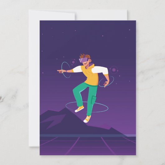 Virtual Reality VR Digital Gaming Gamer Einladung (Rückseite)