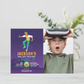 Virtual Reality VR Digital Gaming Gamer Foto Einladung (Stehend Vorderseite)