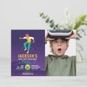 Virtual Reality VR Digital Gaming Gamer Foto Einladung (Stehend Vorderseite)