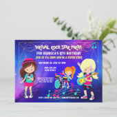 Virtual Rock Pop Star Geburtstagsparty Einladung (Stehend Vorderseite)