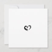 Virtual Schwarz-weiß Floral Wedding Card Karte (Rückseite)