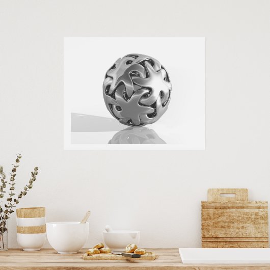 Virtual Sculpture Interlock Star Chrome Poster (Küche)