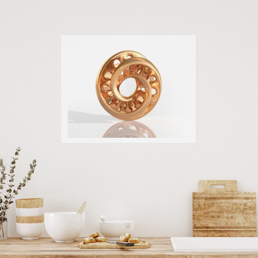 Virtual Sculpture Moebius Bright Gold C Poster (Küche)