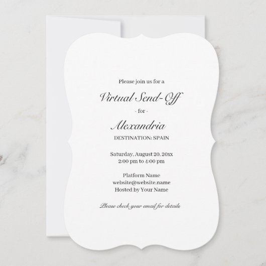 Virtual-Send-Party Einladung-Karte Einladung (Vorderseite)