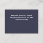 Virtual Shower FOTO Hochzeit Live Chat Budget Hinweiskarte (Rückseite)