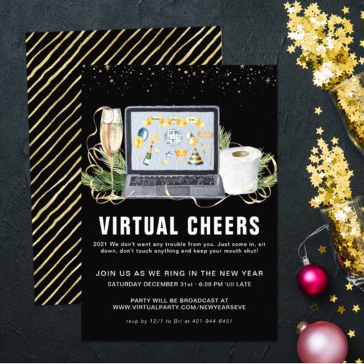 Virtual Silvester Party | Sekt Einladung