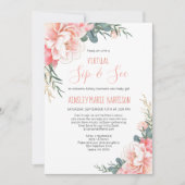 Virtual Sip & See Blush Pink Gold Baby Dusche Einladung (Vorderseite)