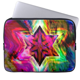 Virtual star with borders in colorful neon tones laptopschutzhülle