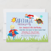 Virtual Superhero Kindergeburtstag Party Einladung (Vorderseite)