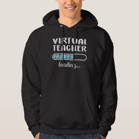 Virtual Teacher Loading Family Friends Spaß Trend Hoodie (Vorderseite)