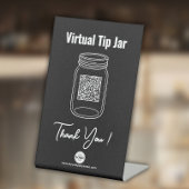 Virtual Tip Jar, Custom QR Code Payment App, Black Sockelschild