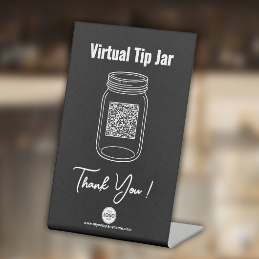 Virtual Tip Jar, Custom QR Code Payment App, Black Sockelschild