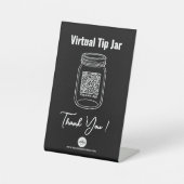 Virtual Tip Jar, Custom QR Code Payment App, Black Sockelschild (Vorderseite)