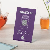 Virtual Tip Jar, Custom QR Code Payment App Lila Sockelschild (In SItu)