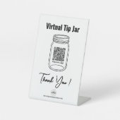 Virtual Tip Jar, Custom QR Code Payment App, weiß Sockelschild (Vorderseite)