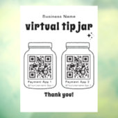 Virtual Tip Jar mit 2 QR Code Fensteraufkleber (Blatt 3)