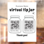 Virtual Tip Jar mit 2 QR Code Fensteraufkleber (Blatt 2)