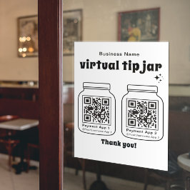 Virtual Tip Jar mit 2 QR Code Fensteraufkleber