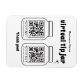 Virtual Tip Jar mit 2 QR Code Magnet (Horizontal)