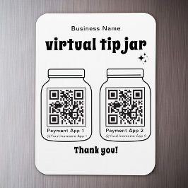 Virtual Tip Jar mit 2 QR Code Magnet
