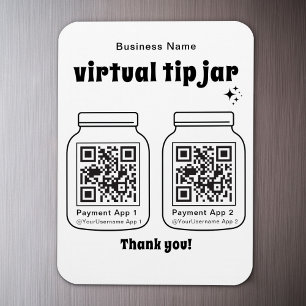 Virtual Tip Jar mit 2 QR Code Magnet