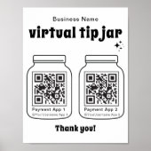 Virtual Tip Jar mit 2 QR Code Poster (Vorne)